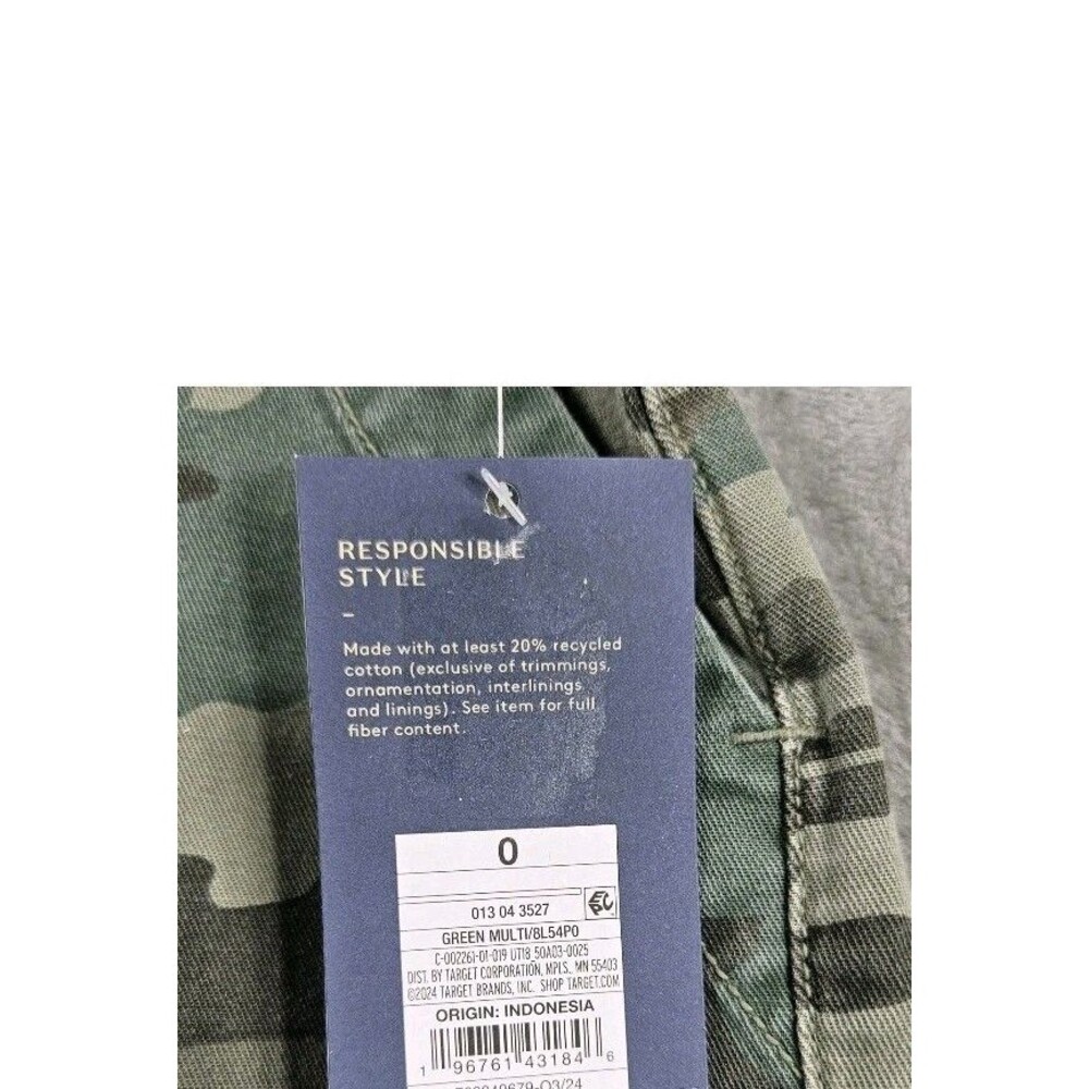 Cargo Pants Womens 0 Green Camo Utility Straight Leg Stretch Universal Threads - Picture 9 of 16